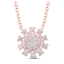 Load image into Gallery viewer, Radiant Rose Gold Diamond Cluster Necklace - Top View