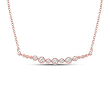 Load image into Gallery viewer, Radiant Rose Gold Diamond Bar Necklace: A Dazzling Masterpiece of Elegance - Top View