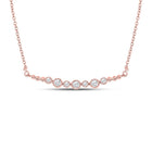Radiant Rose Gold Diamond Bar Necklace: A Dazzling Masterpiece of Elegance - Top View