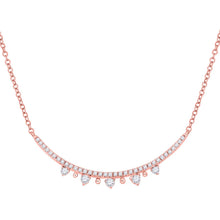 Load image into Gallery viewer, Radiant Rose Gold Diamond Bar Necklace: A Timeless Symbol of Elegance and Love - Top View