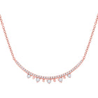 Radiant Rose Gold Diamond Bar Necklace: A Timeless Symbol of Elegance and Love - Top View