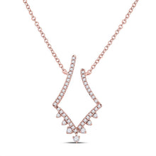 Load image into Gallery viewer, Radiant Romance: 14kt Rose Gold Diamond Pendant Necklace - Top View