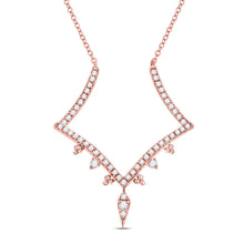 Load image into Gallery viewer, Rose Gold Diamond Elegance Necklace - Top View