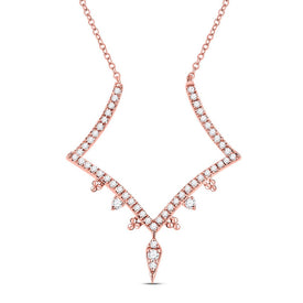 Rose Gold Diamond Elegance Necklace - Top View