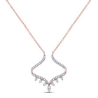 Radiant Rose Gold Diamond Pendant Necklace - Captivating Elegance in 14kt Rose Gold with Sparkling Diamonds - Alternate view 1 from Splendid Jewellery