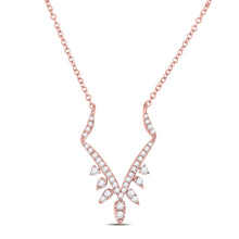 Load image into Gallery viewer, Radiant Love: 14kt Rose Gold Diamond Pendant Necklace - Top View