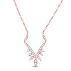 Radiant Love: 14kt Rose Gold Diamond Pendant Necklace - Top View