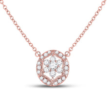 Load image into Gallery viewer, Enchanted Rose Diamond Pendant Necklace - Top View