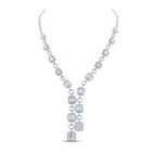 Radiant Brilliance: 14kt White Gold Baguette Diamond Fashion Necklace - Top View