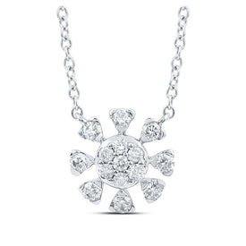 14kt White Gold Mesmerizing Diamond Cluster Pendant Necklace - Top View
