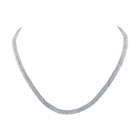 Radiant Elegance: 14kt White Gold Diamond Pendant Necklace - Top View