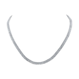 Radiant Elegance: 14kt White Gold Diamond Pendant Necklace - Top View