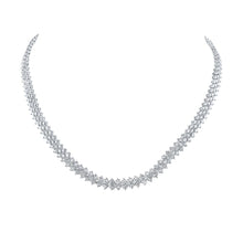 Load image into Gallery viewer, Radiant Brilliance: 14kt White Gold Round Diamond Pendant Necklace - 19-3/4 Cttw - Top View