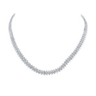 Radiant Brilliance: 14kt White Gold Round Diamond Pendant Necklace - 19-3/4 Cttw - Top View