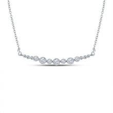 Load image into Gallery viewer, Radiant Brilliance: 14kt White Gold Diamond Bar Necklace - Top View
