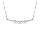 Radiant Brilliance: 14kt White Gold Diamond Bar Necklace - Top View