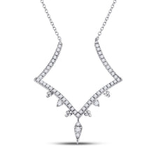 Load image into Gallery viewer, 14kt White Gold Enchanting Diamond Pendant Necklace - Top View