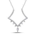 14kt White Gold Enchanting Diamond Pendant Necklace - Top View