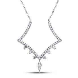 14kt White Gold Enchanting Diamond Pendant Necklace - Top View