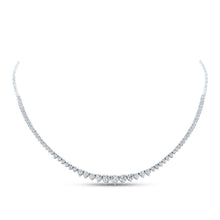 Load image into Gallery viewer, Radiant Brilliance: 14kt White Gold Diamond Cascade Necklace - Top View