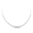 Radiant Brilliance: 14kt White Gold Diamond Cascade Necklace - Top View