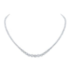 Radiant Reflections: 14kt White Gold Graduated Diamond Tennis Necklace - 5-3/4 Cttw - Top View