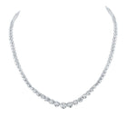 Radiant Elegance: 14kt White Gold Diamond Graduated Tennis Necklace - Top View