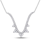 14kt White Gold Diamond Vortex Pendant Necklace - Top View