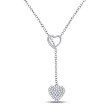 Load image into Gallery viewer, 14kt White Gold Diamond Heart Slide Necklace - Timeless Elegance and Radiant Beauty - Top View