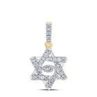 Radiant Faith: 10kt Yellow Gold Diamond Magen David Star Pendant product  Top View from Splendid Jewellery