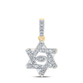 Radiant Faith: 10kt Yellow Gold Diamond Magen David Star Pendant product  Top View from Splendid Jewellery