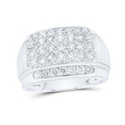 Diamond Ribbed White Gold Men's Band Ring - 2 Cttw | Splendid Jewellery - Splendid Jewellery