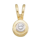 Radiant Reflections: 10kt Yellow Gold Diamond Solitaire Circle Pendant  Top View from Splendid Jewellery