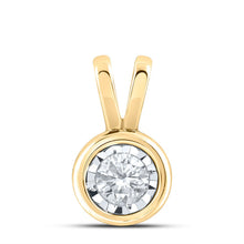 Load image into Gallery viewer, Radiant Love: 10kt Yellow Gold Diamond Solitaire Pendant 1/4 Cttw product  Top View from Splendid Jewellery