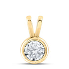 Radiant Love: 10kt Yellow Gold Diamond Solitaire Pendant 1/4 Cttw product  Top View from Splendid Jewellery