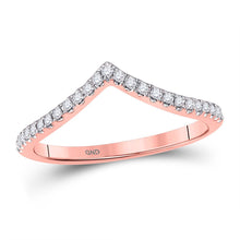 Load image into Gallery viewer, Rose Gold Diamond Chevron Stackable Band Ring - A Touch of Elegance and Versatility - Alternate view 1 from Splendid Jewellery