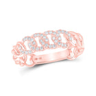 Rose Gold Diamond Link Stackable Band Ring - A Dazzling Delight - Alternate view 1 from Splendid Jewellery