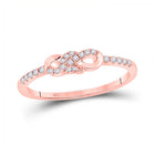 Rose Gold Diamond Knot Stackable Band Ring - A Touch of Elegance and Sparkle - Alternate view 1 from Splendid Jewellery