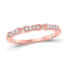 Load image into Gallery viewer, Rose Gold Delicate Diamond Stackable Band - A Touch of Elegance and Sophistication - Alternate view 1 from Splendid Jewellery