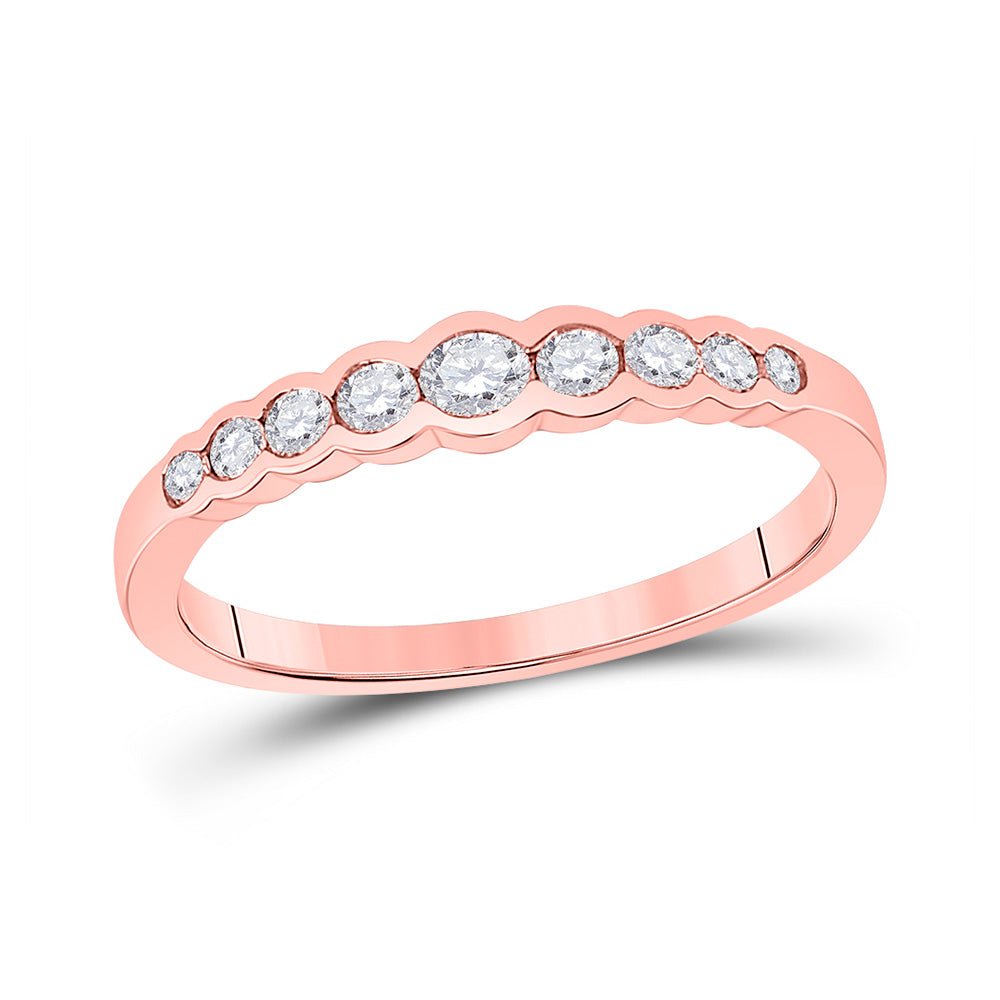 Diamond Stackable Band | 10kt Rose Gold Womens Round Diamond Stackable Band Ring 1/3 Cttw | Splendid Jewellery GND