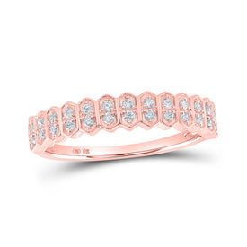 Radiant Rose Gold Diamond Stackable Band Ring: A Dazzling Delight for All Occasions - Alternate view 1 from Splendid Jewellery