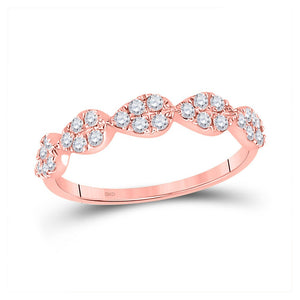 Diamond Stackable Band | 10kt Rose Gold Womens Round Diamond Teardrop Stackable Band Ring 1/3 Cttw | Splendid Jewellery GND