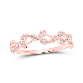 Rose Gold Diamond Vine Stackable Band Ring - A Touch of Elegance and Sparkle - Alternate view 1 from Splendid Jewellery