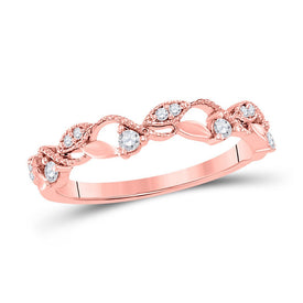 Rose Gold Diamond Vine Stackable Band: A Mesmerizing Touch of Elegance - Alternate view 1 from Splendid Jewellery
