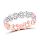 Romantic Rose Gold Diamond XOXO Stackable Band Ring - Alternate view 1 from Splendid Jewellery