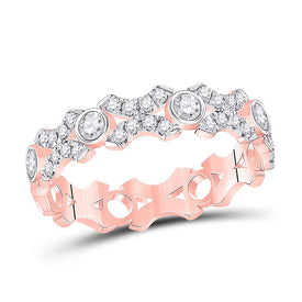 Romantic Rose Gold Diamond XOXO Stackable Band Ring - Alternate view 1 from Splendid Jewellery