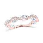 10kt Two-tone Gold Diamond Wavy Stackable Band Ring - Alternate view 1 from Splendid Jewellery