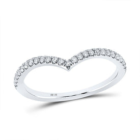 Sparkling Diamond Chevron Stackable Band in 10kt White Gold Top view from the 10Kt White Gold Womens Round Diamond Chevron Stackable Band Ring 1 5 Cttwpin280883 collection by Splendid Jewellery