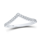 Captivating Diamond Chevron Stackable Band Ring Top view from the 10Kt White Gold Womens Round Diamond Chevron Stackable Band Ring 1 5 Cttwpin280811 collection by Splendid Jewellery