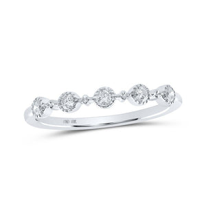 Diamond Stackable Band | 10kt White Gold Womens Round Diamond Dot Stackable Band Ring 1/6 Cttw | Splendid Jewellery GND
